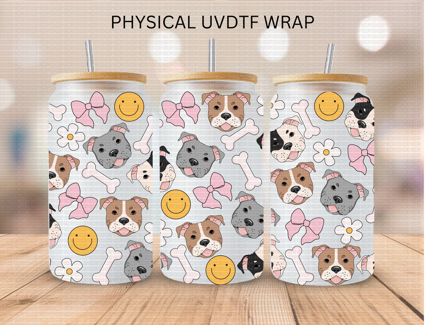 Pitbull Aesthetic - 16 oz / 20 oz Libby UV DTF Wrap