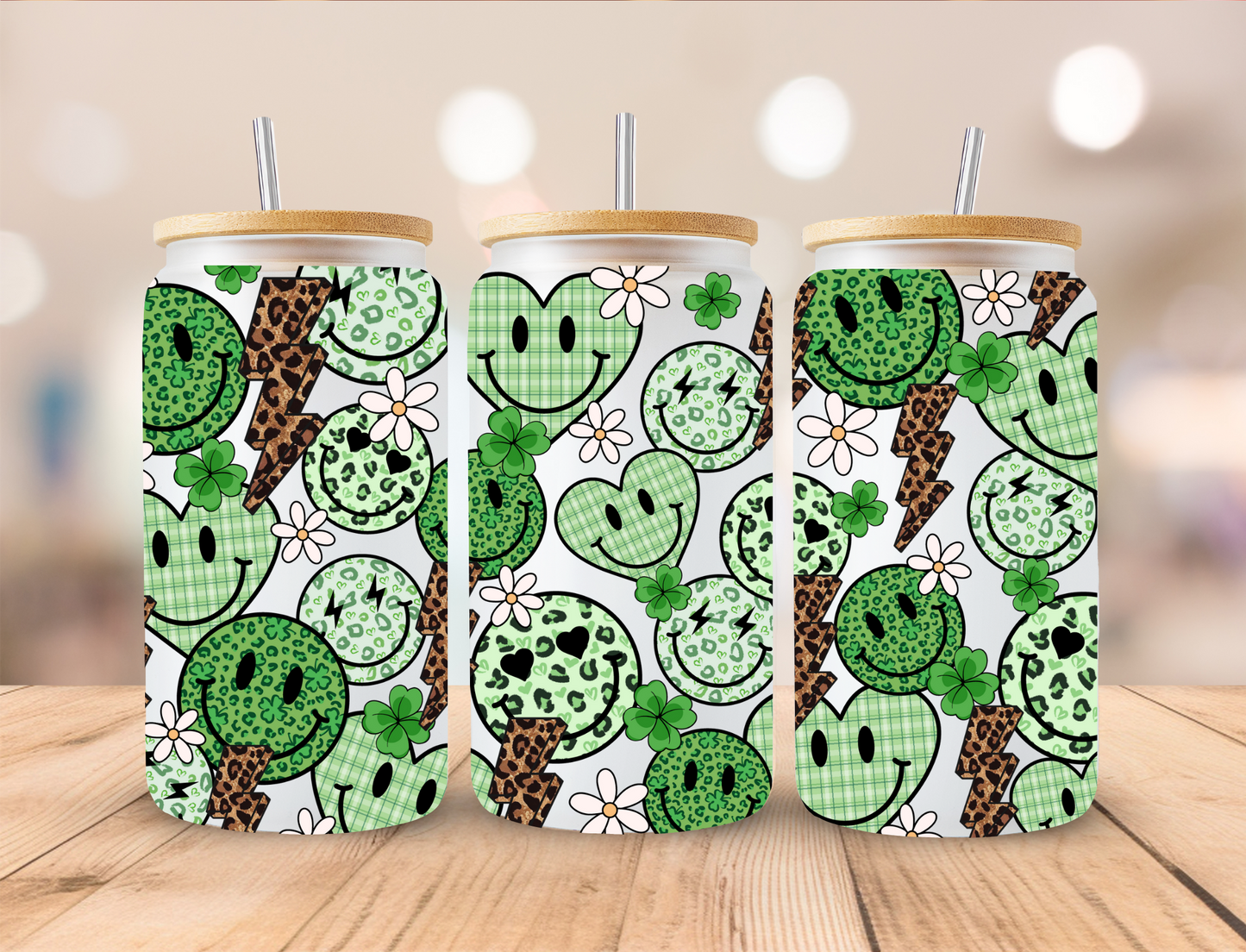 St.Patty Retro - 16 oz / 20 oz Libby UV DTF Wrap