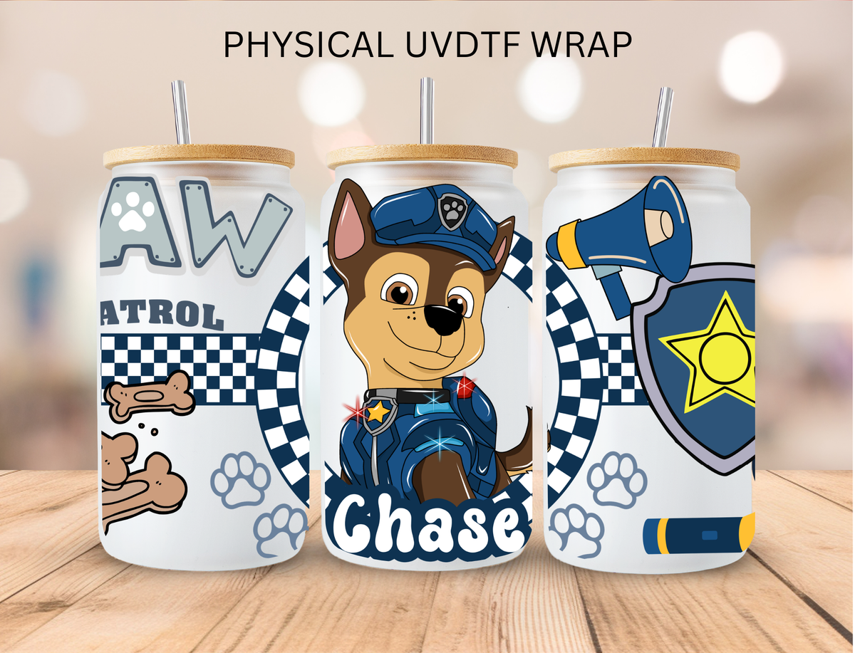 Police Firefighter Dog - 16 oz / 20 oz Libby UV DTF