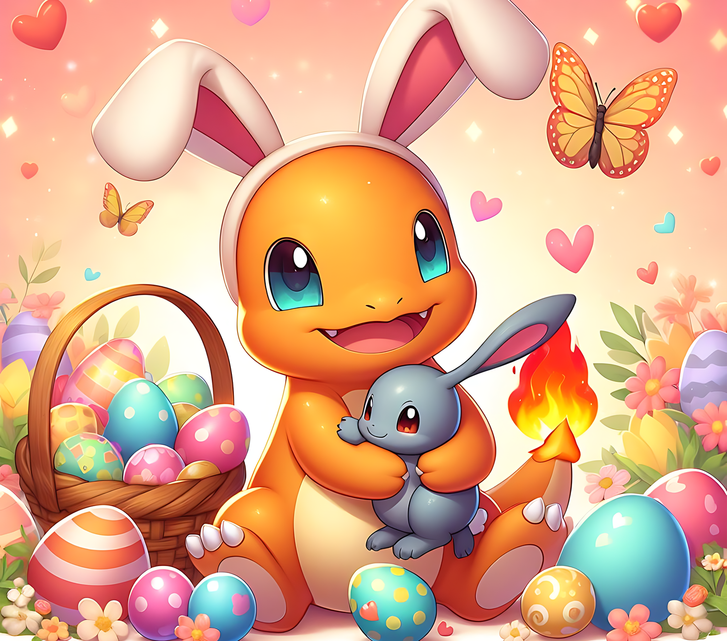 Easter Print Anime Character Bunny - 20 Oz Straight Sublimation Transfer