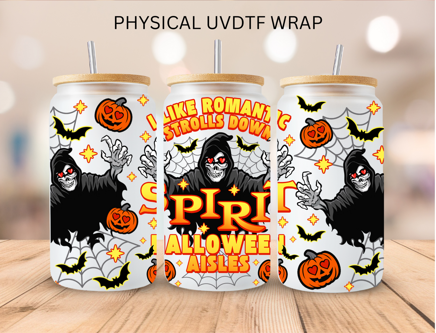 Halloween Spirit - 16 oz / 20 oz Libby UV DTF Wrap
