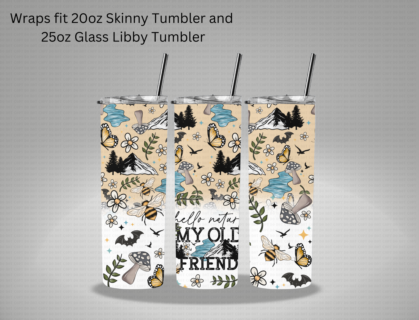 My Nature - 20oz Skinny Tumbler / 25 Oz Glass Tumbler Wrap CERRA EXCLUSIVE