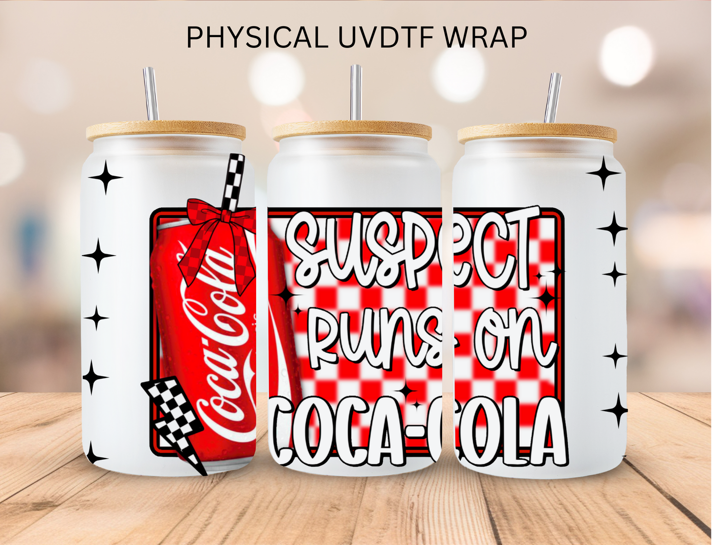 Suspect Runs On Collection Cola - 16 oz / 20 oz Libby UV DTF Wrap