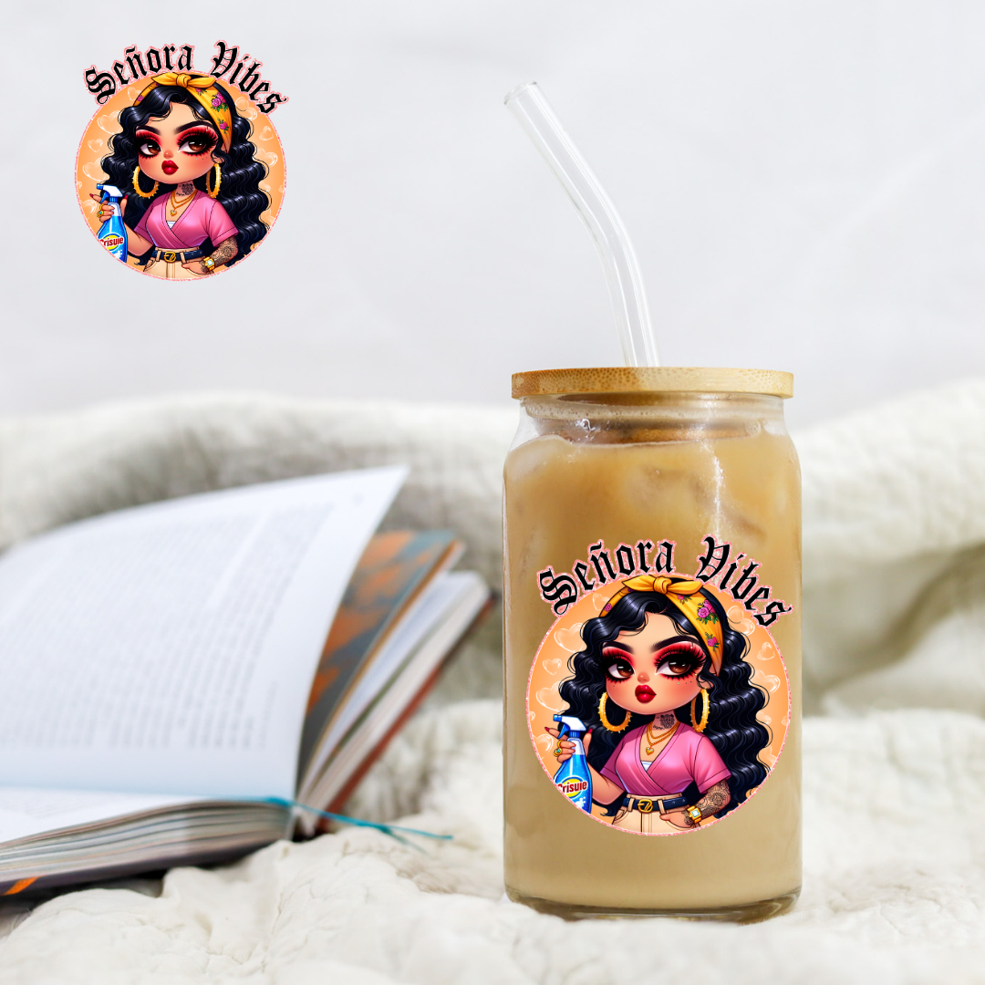 Chicano Orange Senora Vibes - UV DTF Libby Decal