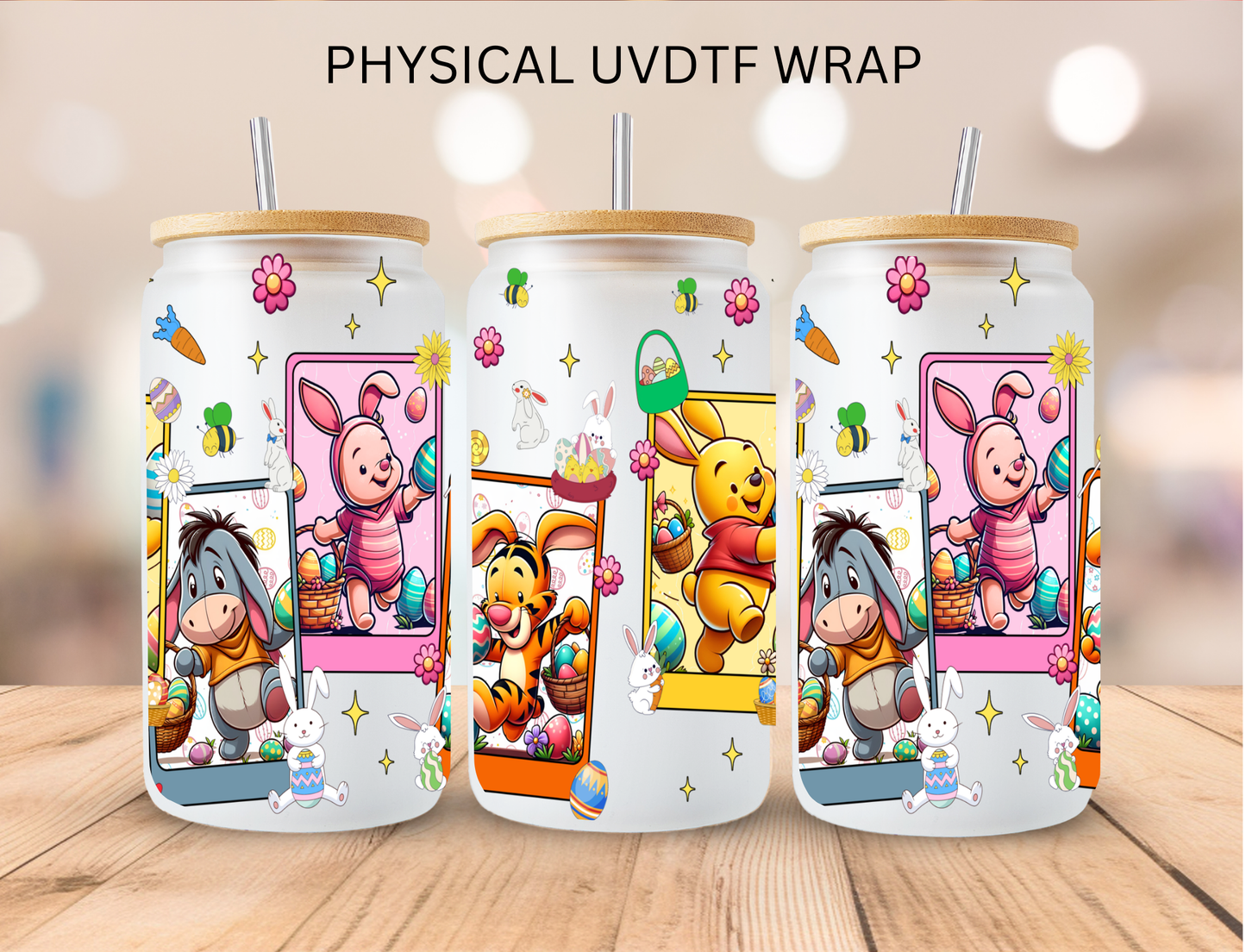 Easter Pooh Cards - 16 oz / 20 oz Libby UV DTF