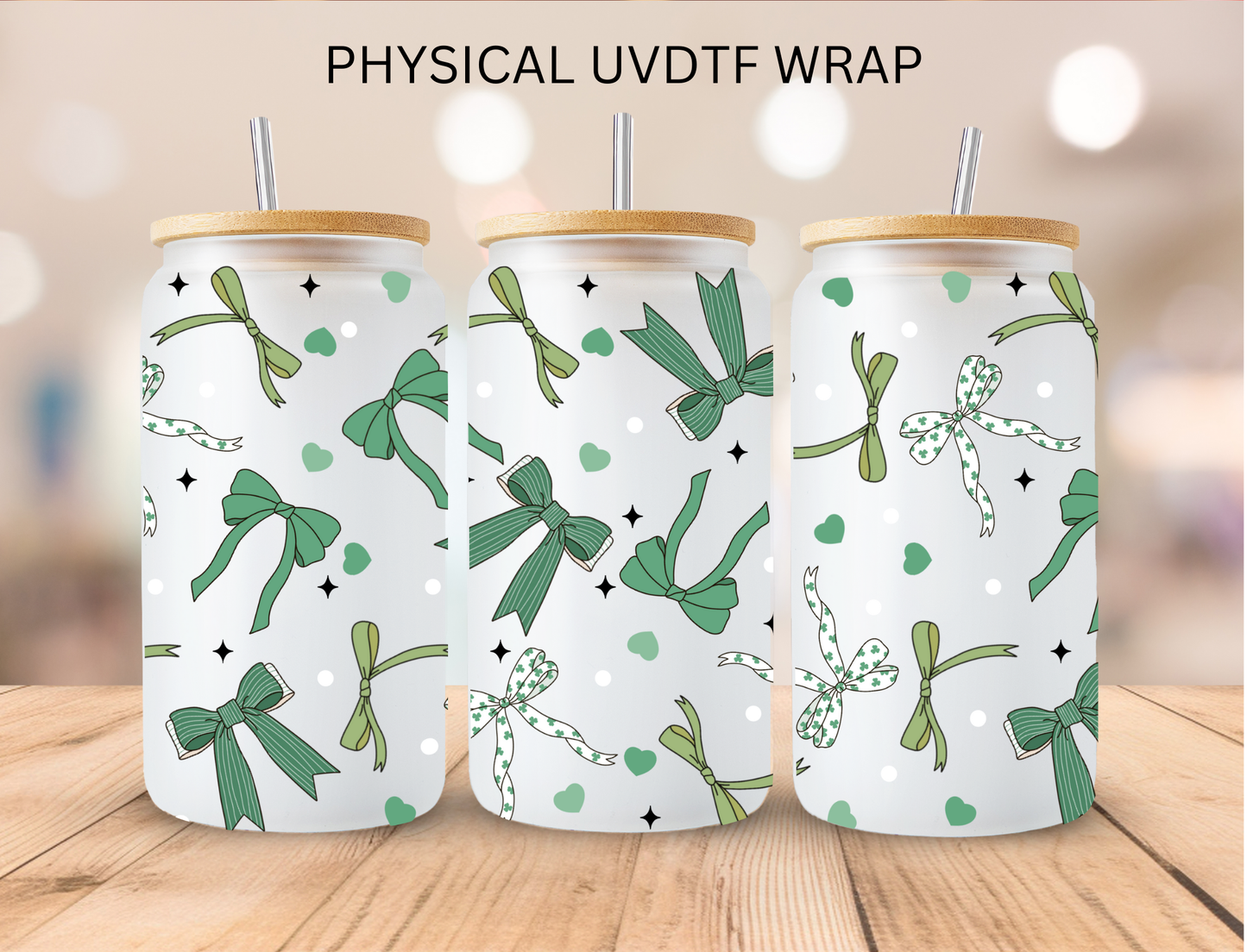 St. Patrick's Bows- 16 oz / 20 oz Libby UV DTF