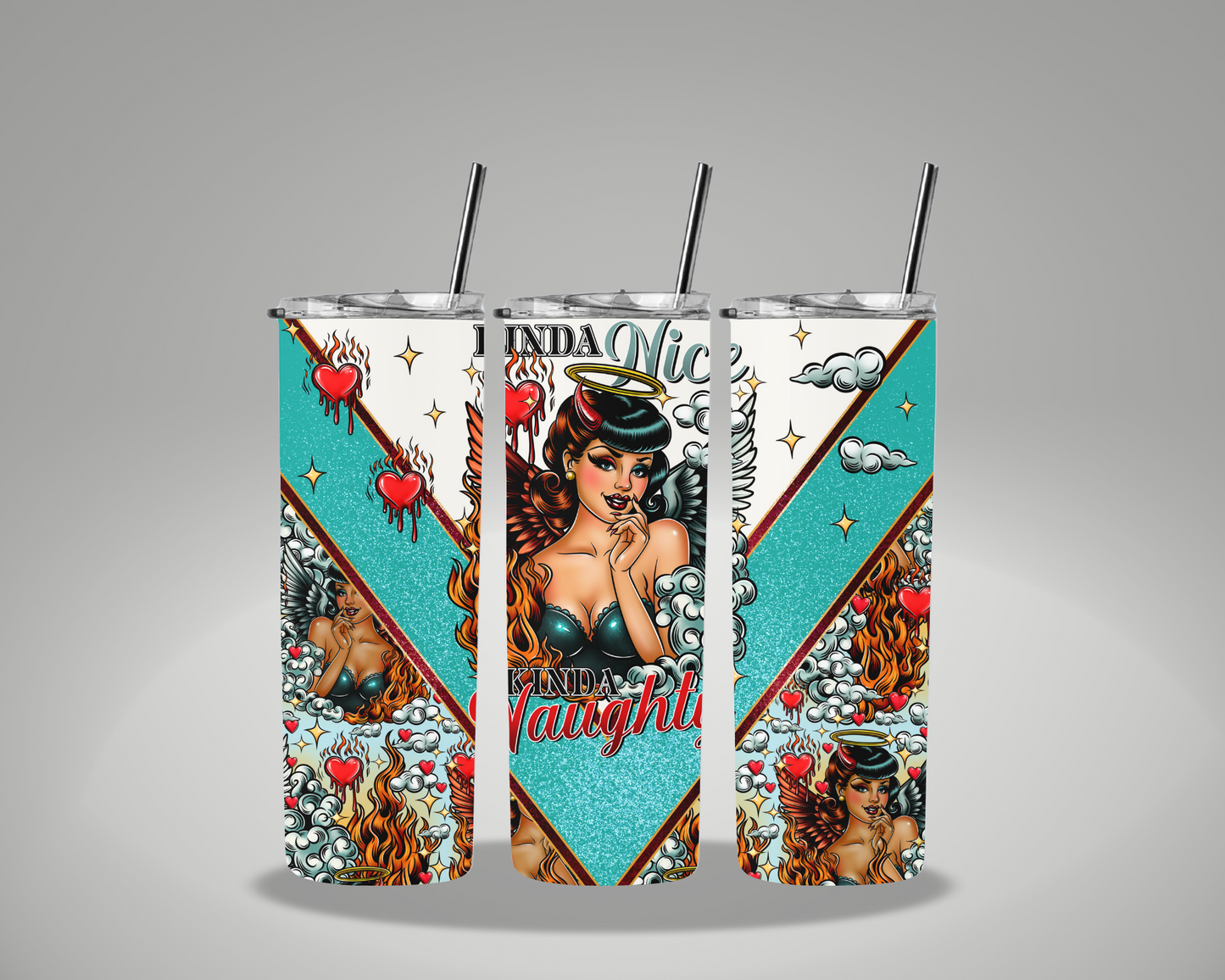 Kinda Nice Kinda Naughty - 20oz Skinny Tumbler Wrap GRAVITEE EXCLUSIVE