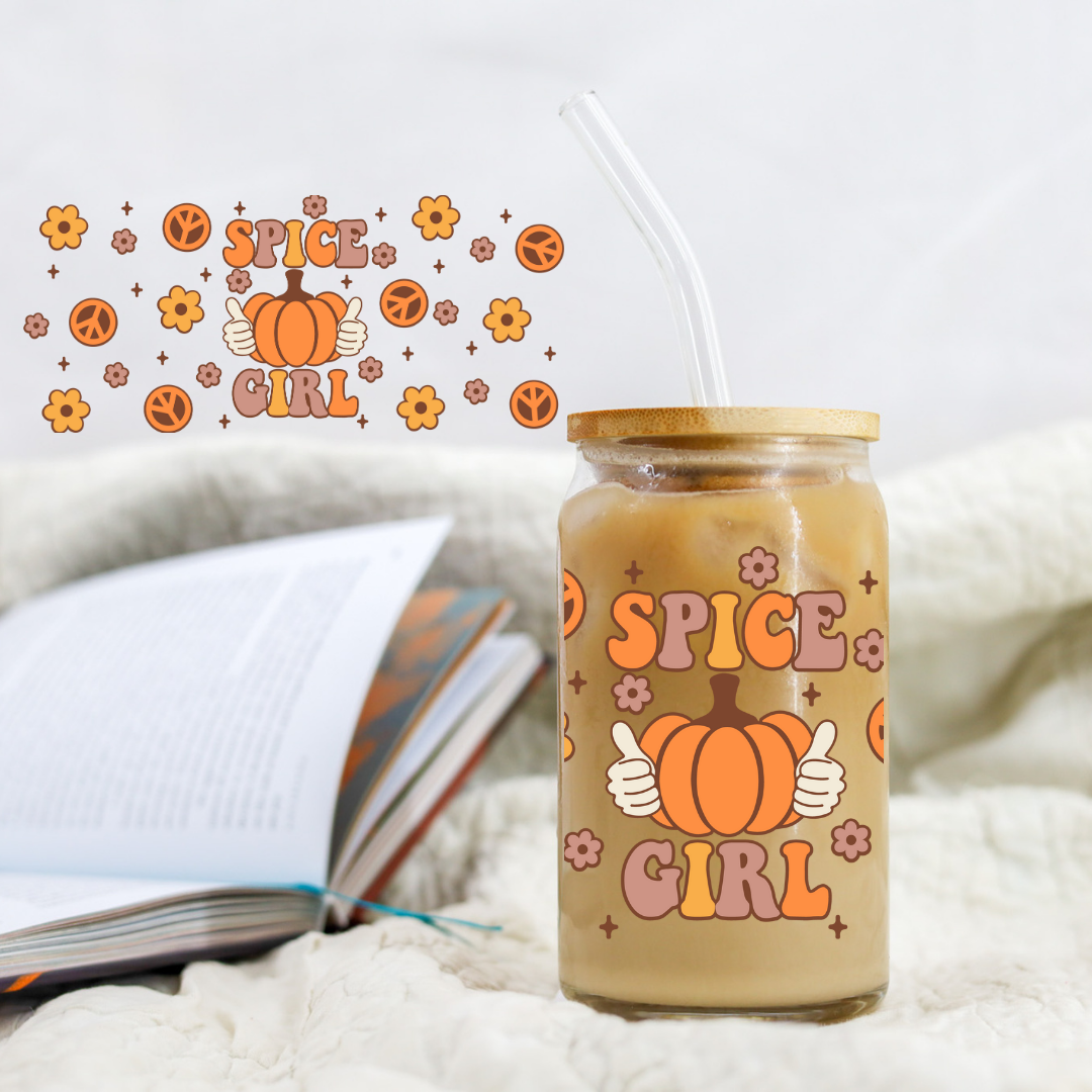 Autumn Spice Girl - 16 oz Libby UV DTF Wrap