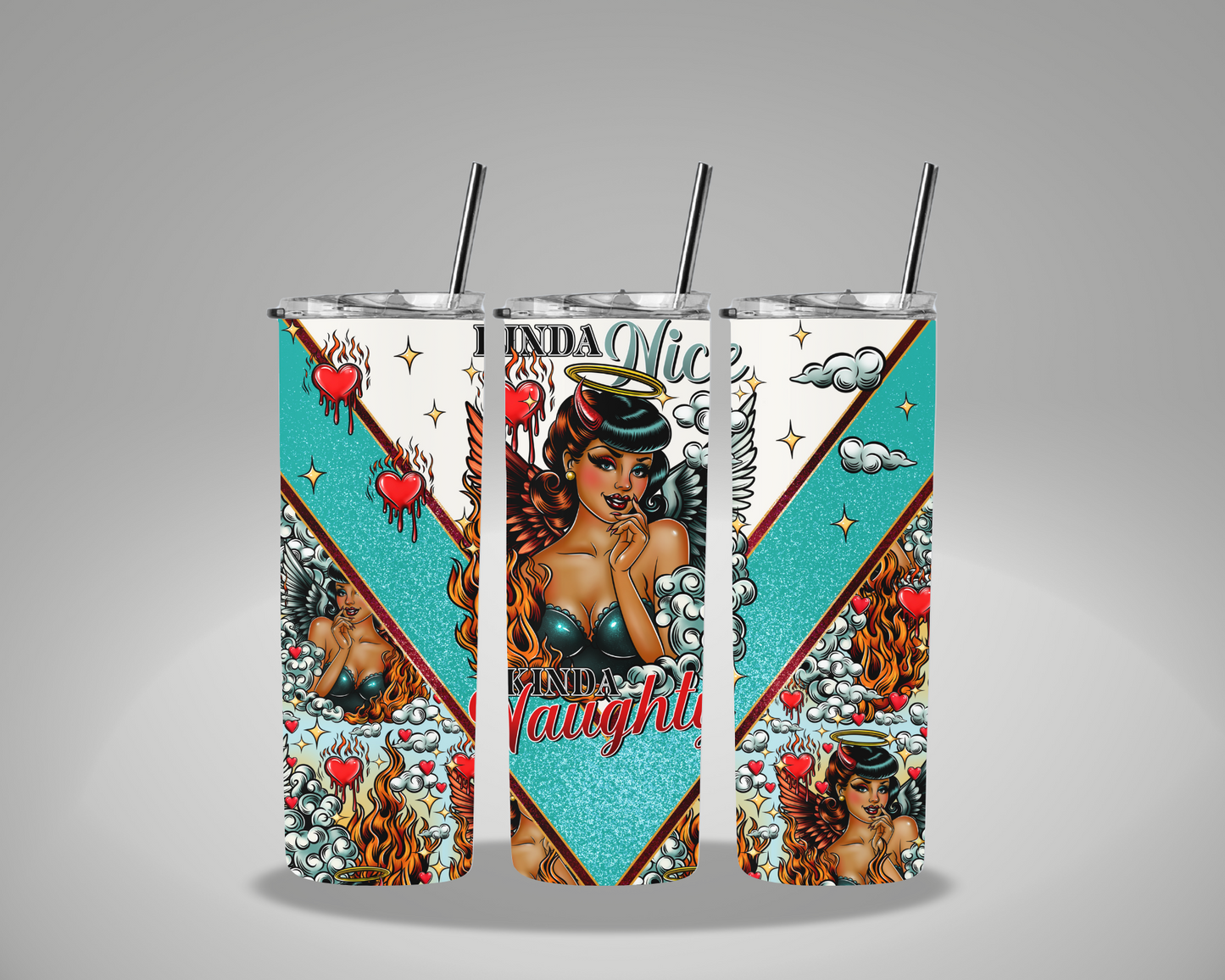 Kinda Nice Kinda Naughty VER 1 - 20oz Skinny Tumbler Wrap GRAVITEE EXCLUSIVE