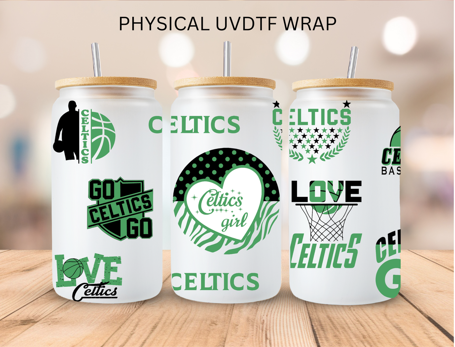 Celtics - 16 oz / 20 oz Libby UV DTF Wrap