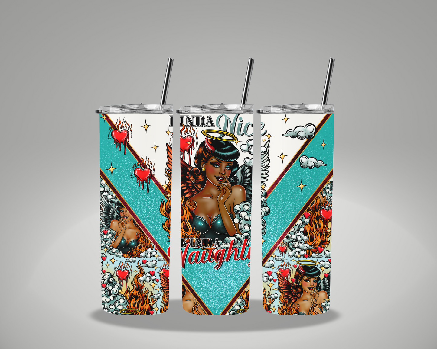 Kinda Nice Kinda Naughty VER 2 - 20oz Skinny Tumbler Wrap GRAVITEE EXCLUSIVE