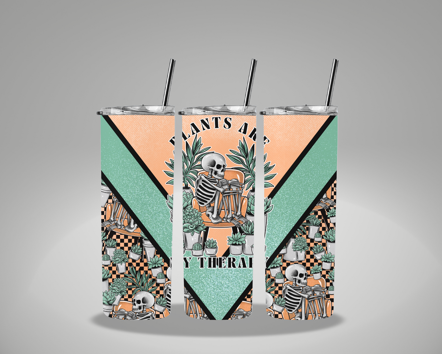 Plants Are My Therapy - 20oz Skinny Tumbler Wrap GRAVITEE EXCLUSIVE