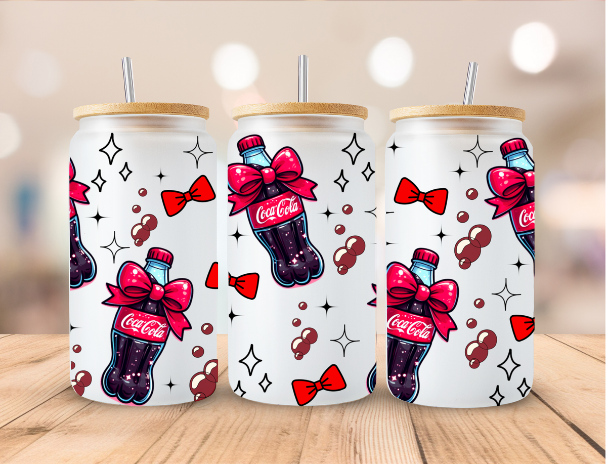 Soda Cola W Bow - 16 oz / 20 oz Libby UV DTF Wrap