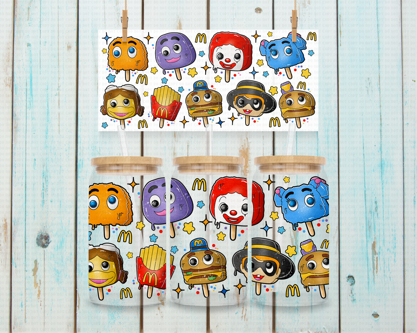 MC Donalds Popsicles - 16 oz / 20 oz Libby UV DTF Wrap Gravitee EXCLUSIVE