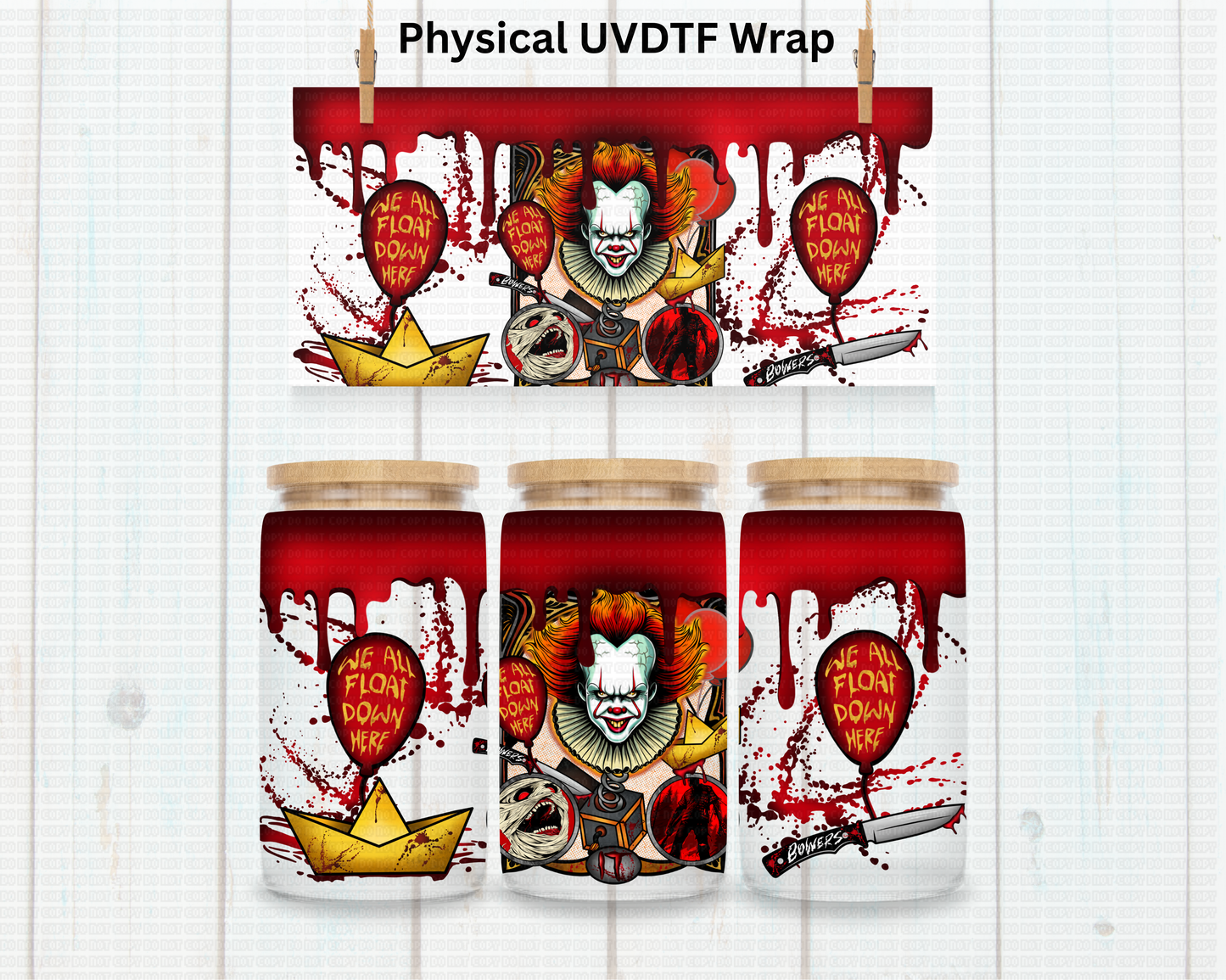 It We All Float Too Blood Drip - 16 oz / 20 oz Libby UV DTF