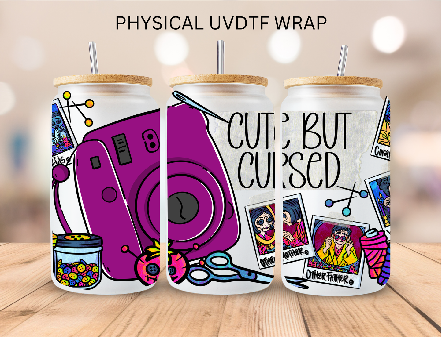 Coraline Cute But Cursed - 16 oz / 20 oz Libby UV DTF