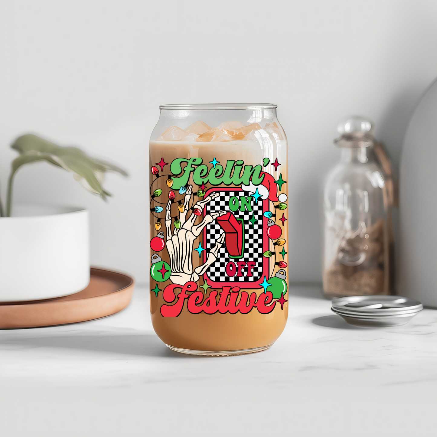 Feelin' Festive (Checkered)- UVDTF decals