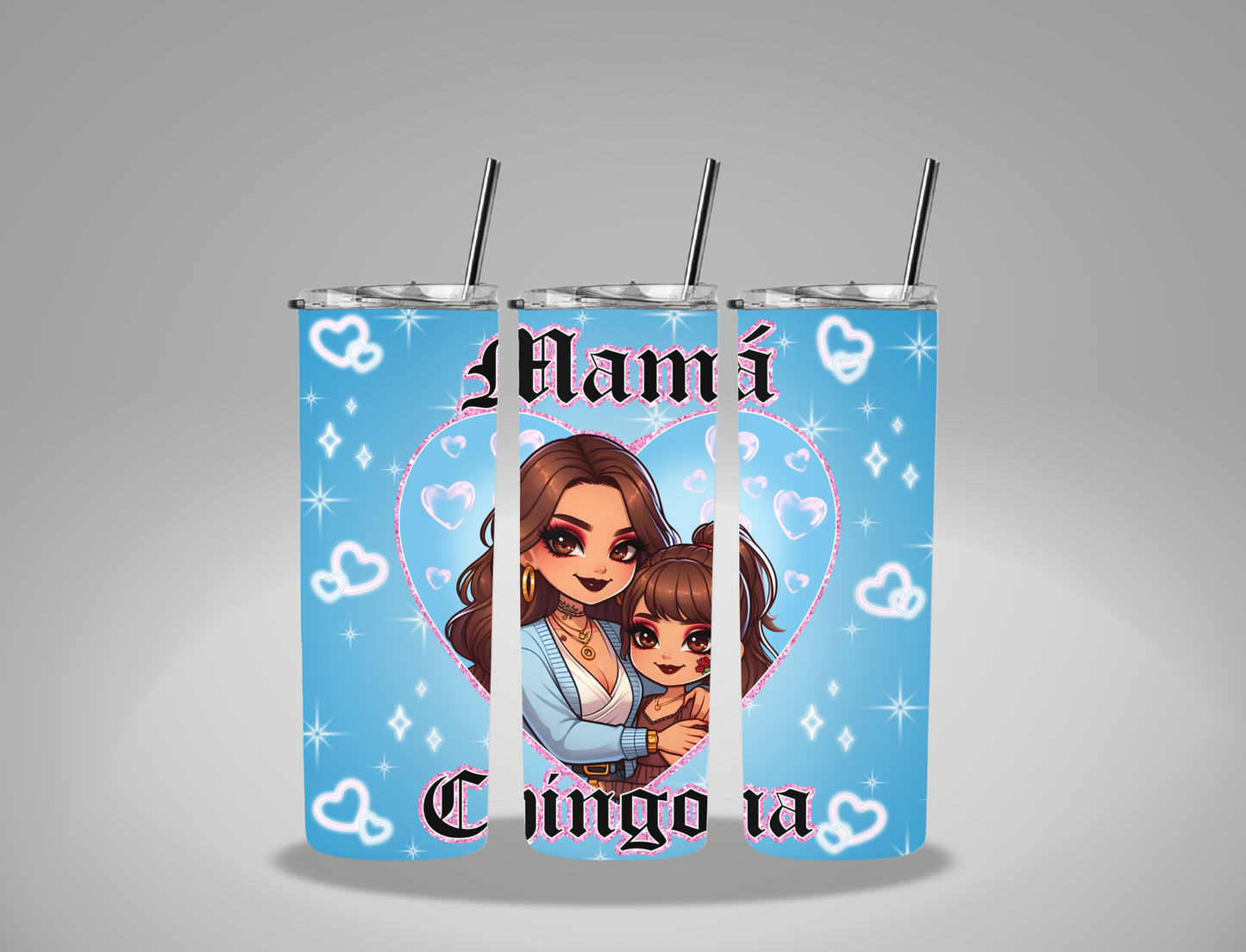 Chicano Blue Mama - 20oz Skinny Tumbler Wrap