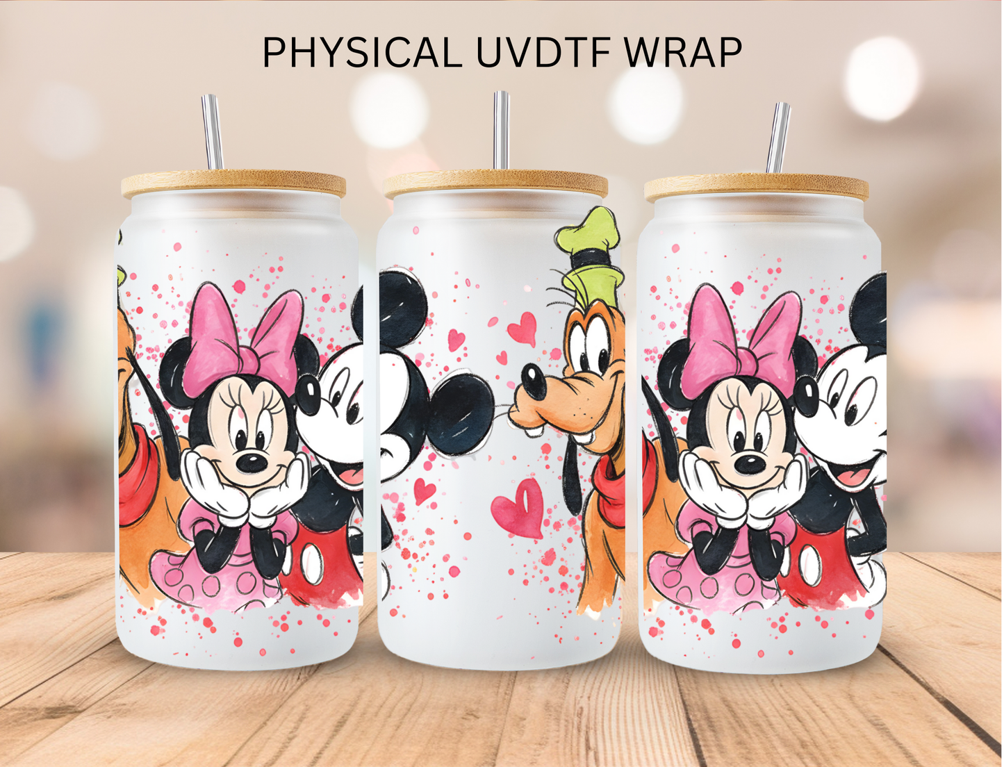 Valentines Watercolor Jak Friends - 16 oz / 20 oz Libby UV DTF