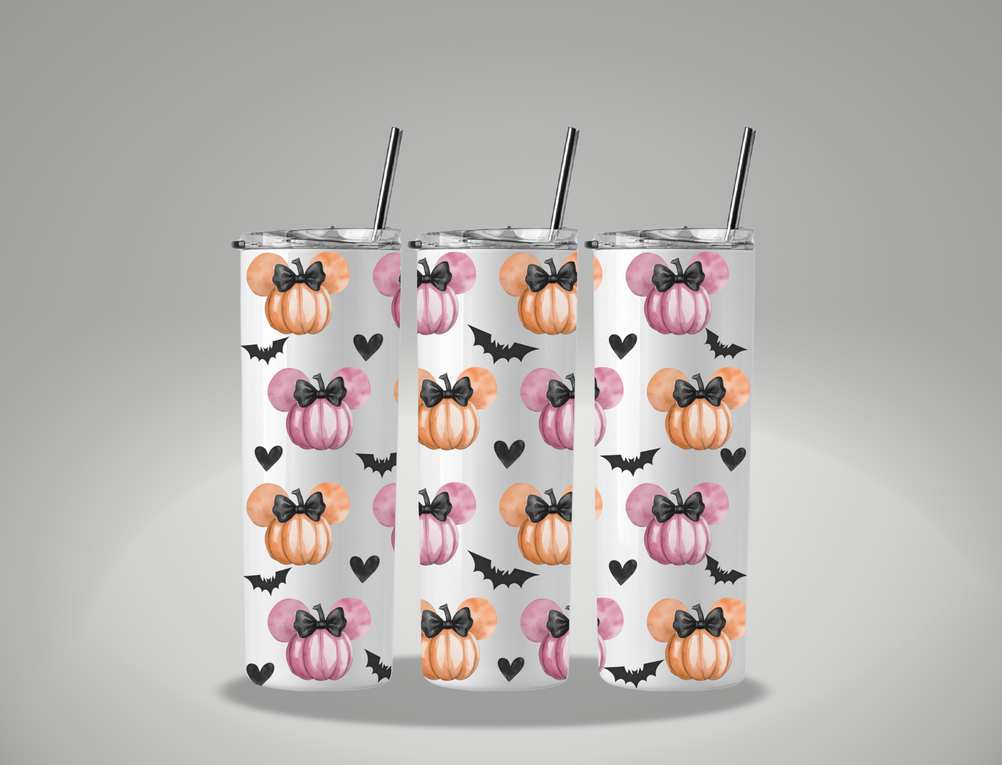 Halloween Pastel Pumpkins - 20oz Skinny Tumbler / 25 Oz Glass Tumbler Wrap