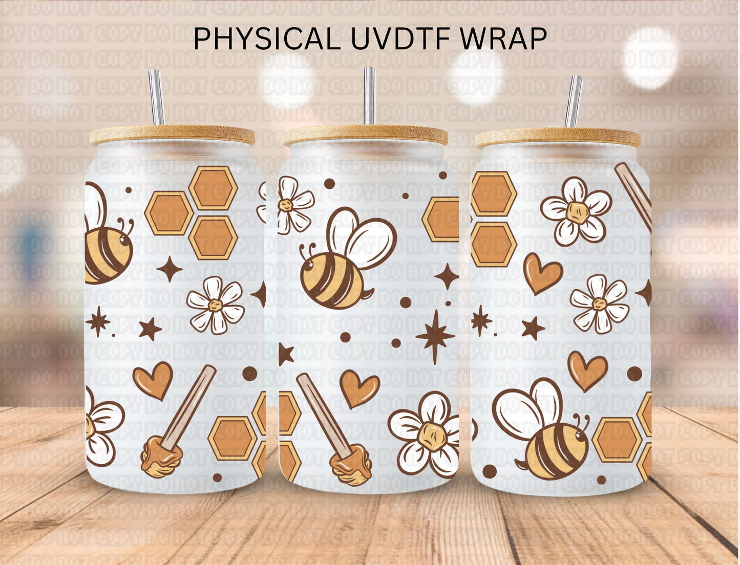 Simple Honey Bees - 16 oz / 20 oz Libby UV DTF