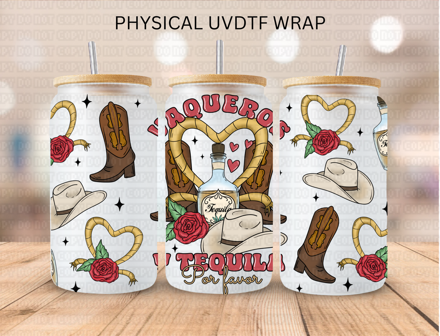 Western Tequilla - 16 oz / 20 oz Libby UV DTF