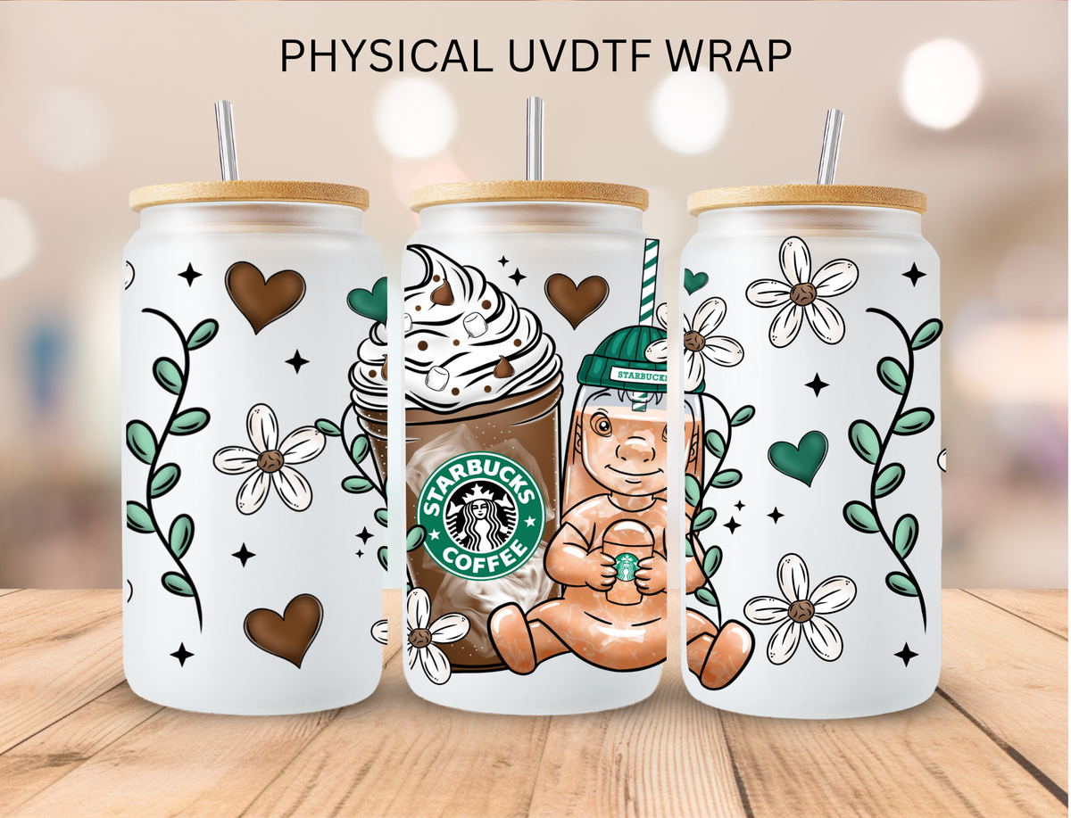 Iced Coffee Alien Girl - 16 oz / 20 oz Libby UV DTF