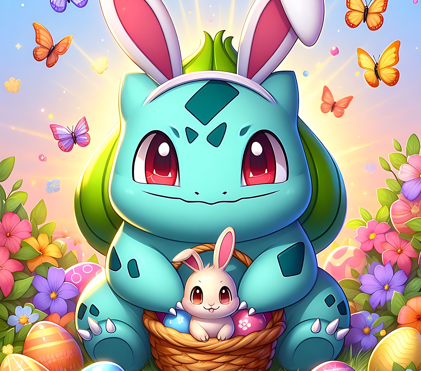 Easter Print Anime Character Bunny - 20 Oz Straight Sublimation Transfer