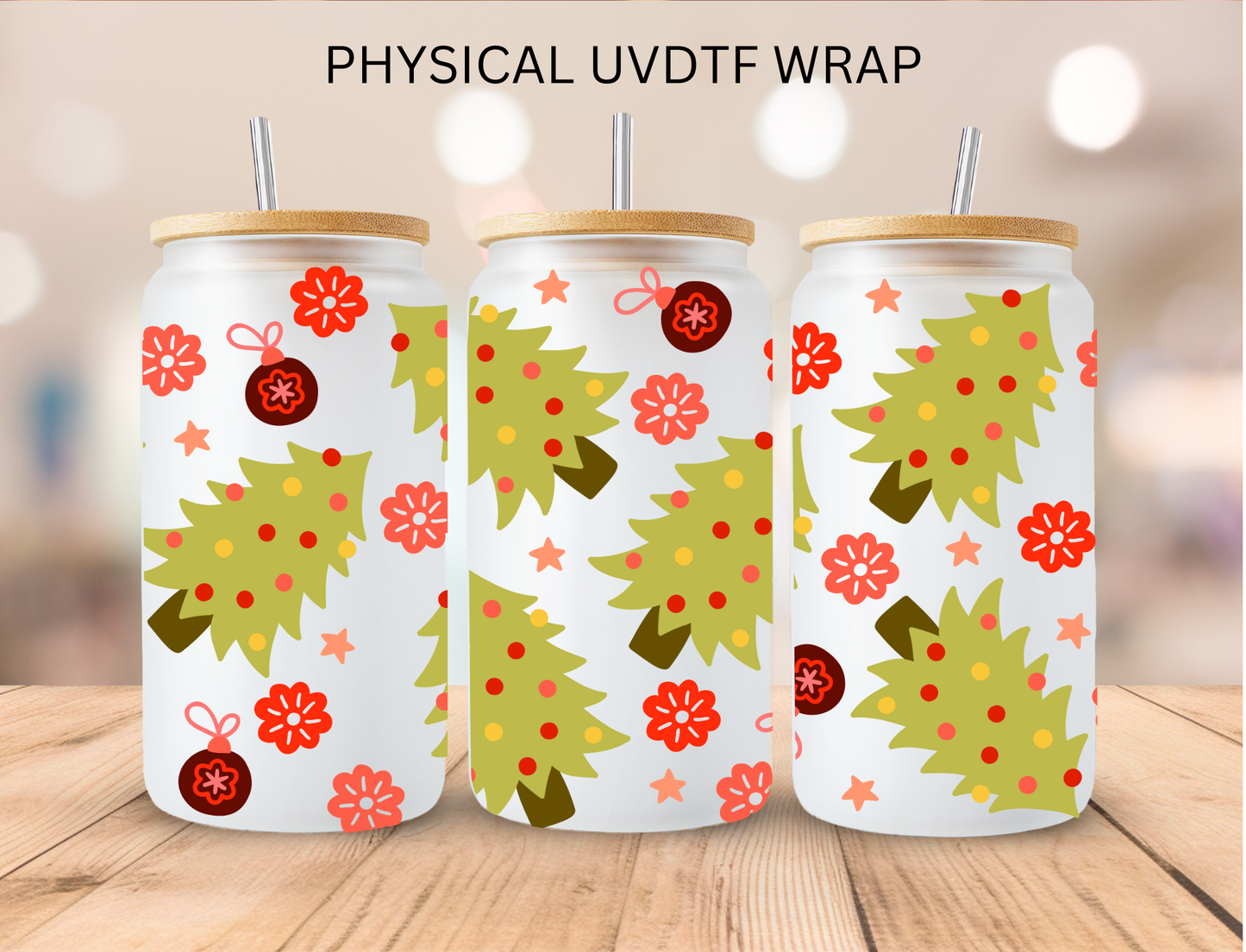 Christmas Trees - 16 oz / 20 oz Libby UV DTF Wrap