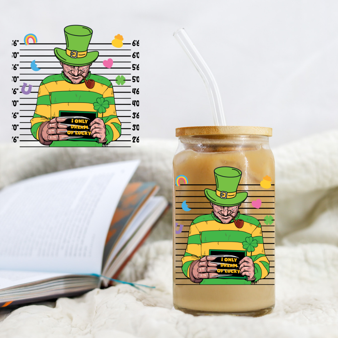 St Patrick's Day Horror Leprecaun Mugshot - UVDTF decal