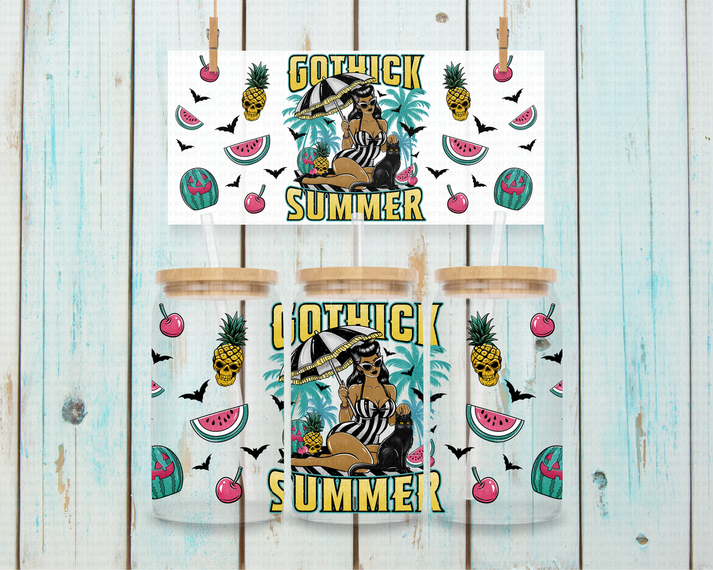 Hispanic Gothic Summer - 16 oz / 20 oz Libby UV DTF Wrap Gravitee EXCLUSIVE