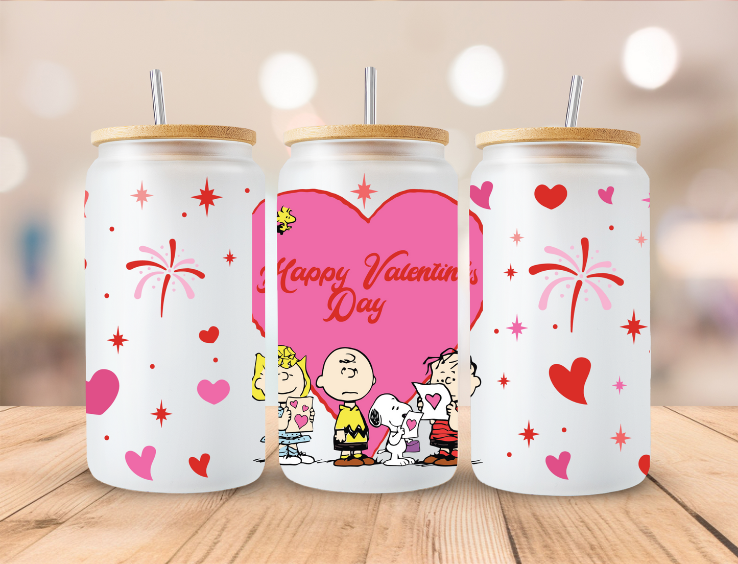 Valentines Snoopy - 16 oz / 20 oz Libby UV DTF Wrap