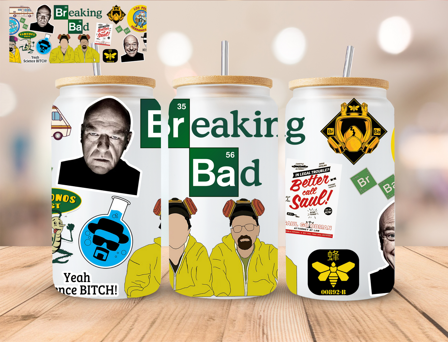 Breaking Bad - 16 oz / 20 oz Libby UV DTF Wrap