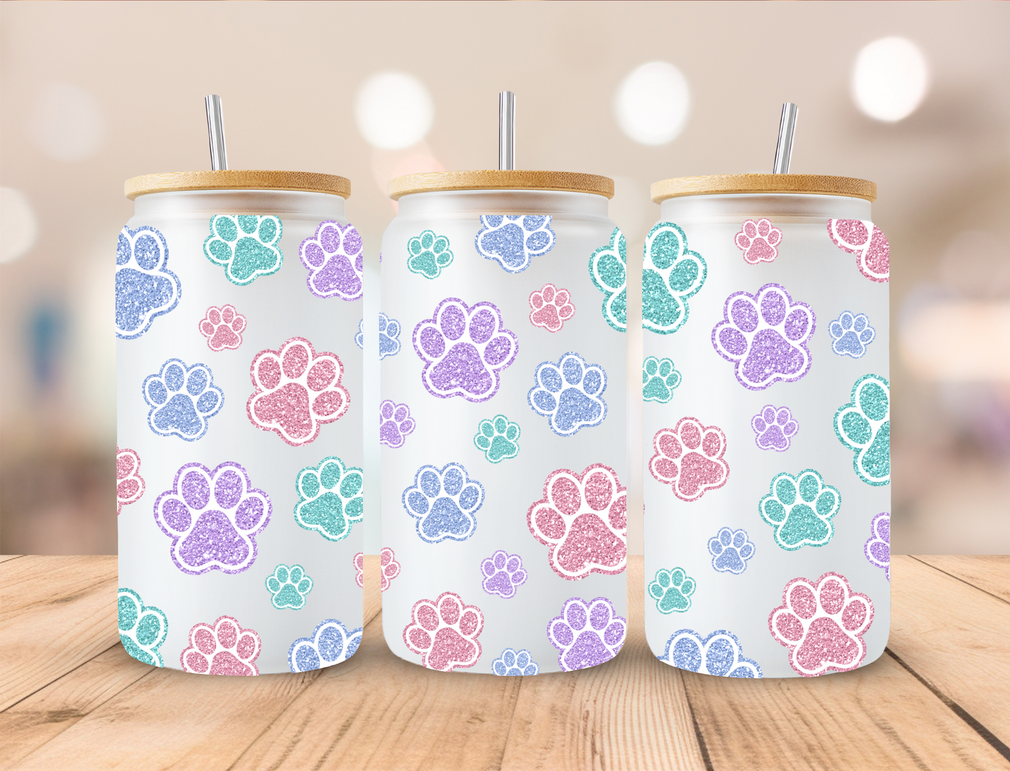 Pastel Paws - 16 oz / 20 oz Libby UV DTF Wrap