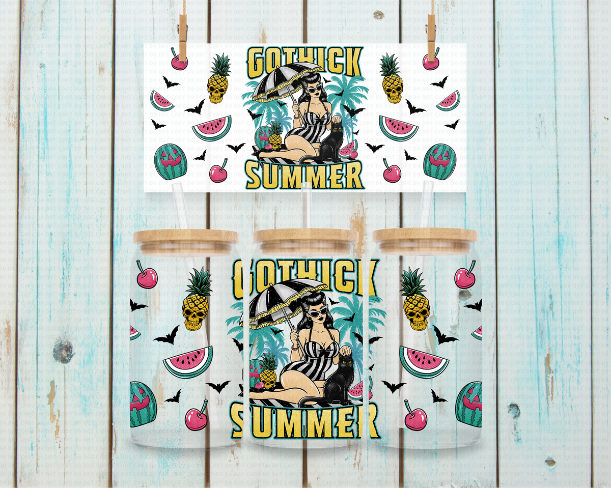 Caucasion Gothic Summer - 16 oz / 20 oz Libby UV DTF Wrap Gravitee EXCLUSIVE