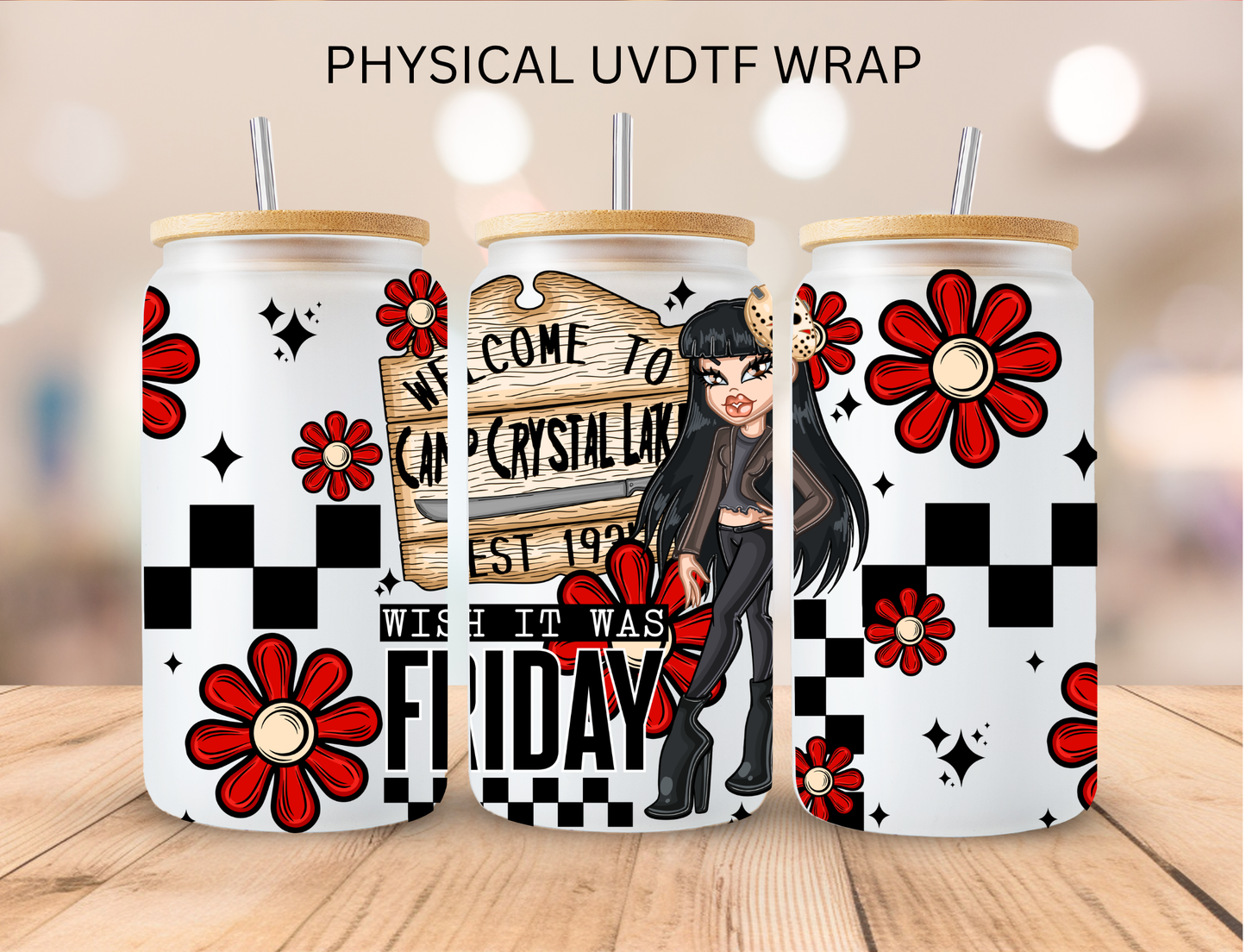 Brat Girl Camp Crystal Lake - 16 oz / 20 oz Libby UV DTF Wrap
