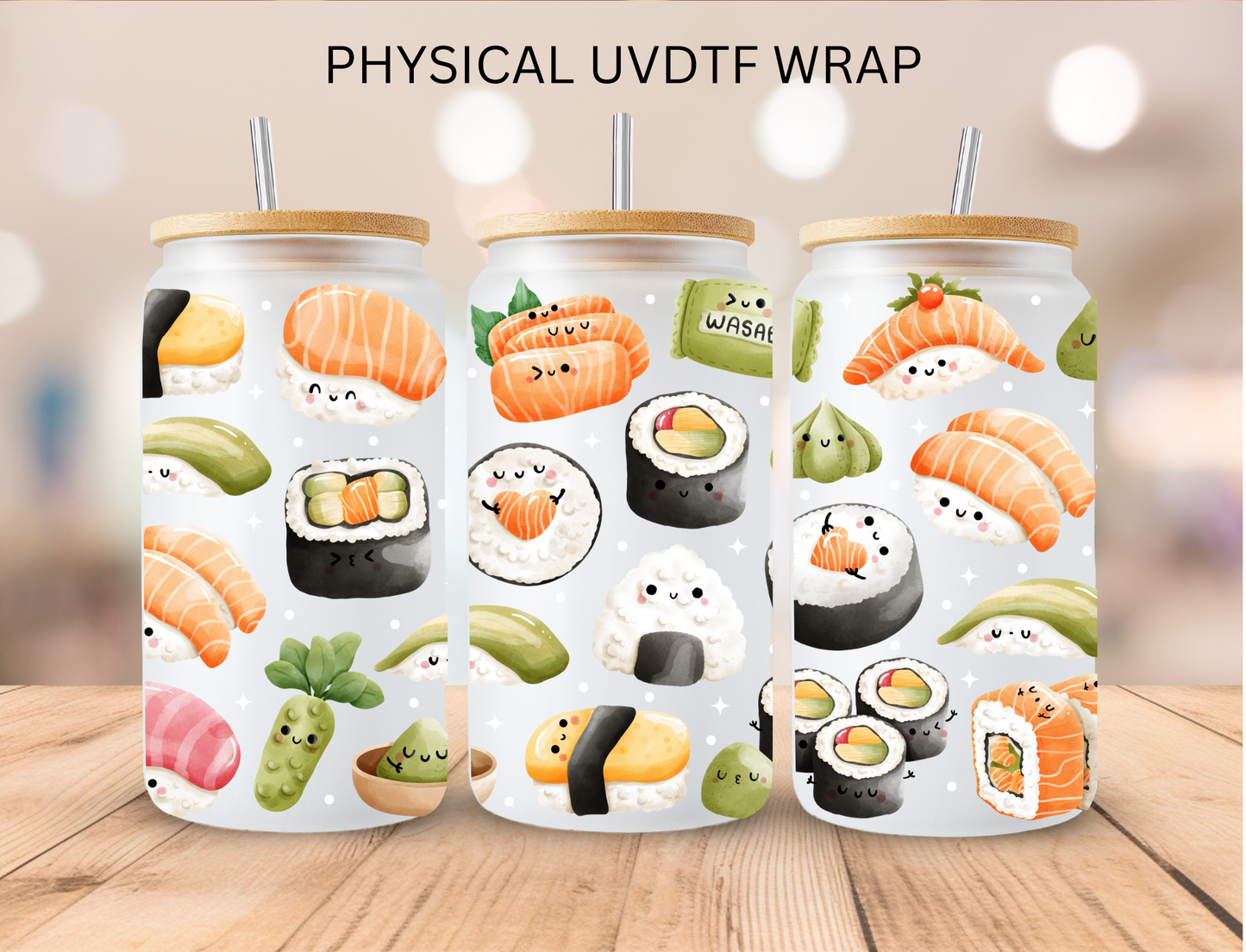 Sushi Mashup 01 - 16 oz / 20 oz Libby UV DTF Wrap