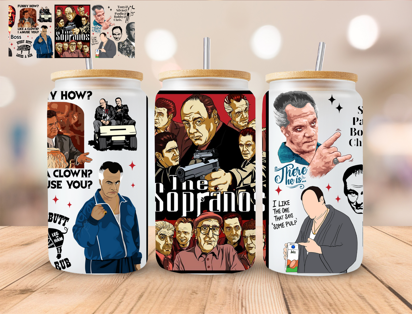 Sopranos - 16 oz / 20 oz Libby UV DTF Wrap