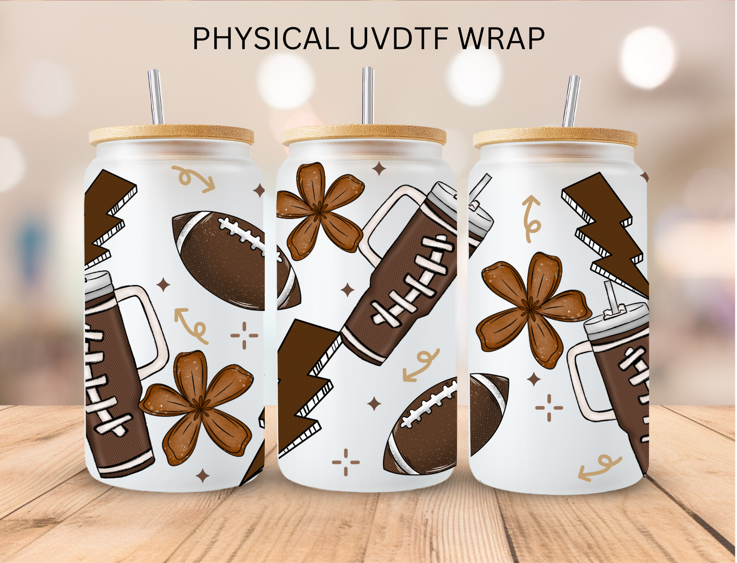 Football Aesthetic - 16 oz / 20 oz Libby UV DTF Wrap