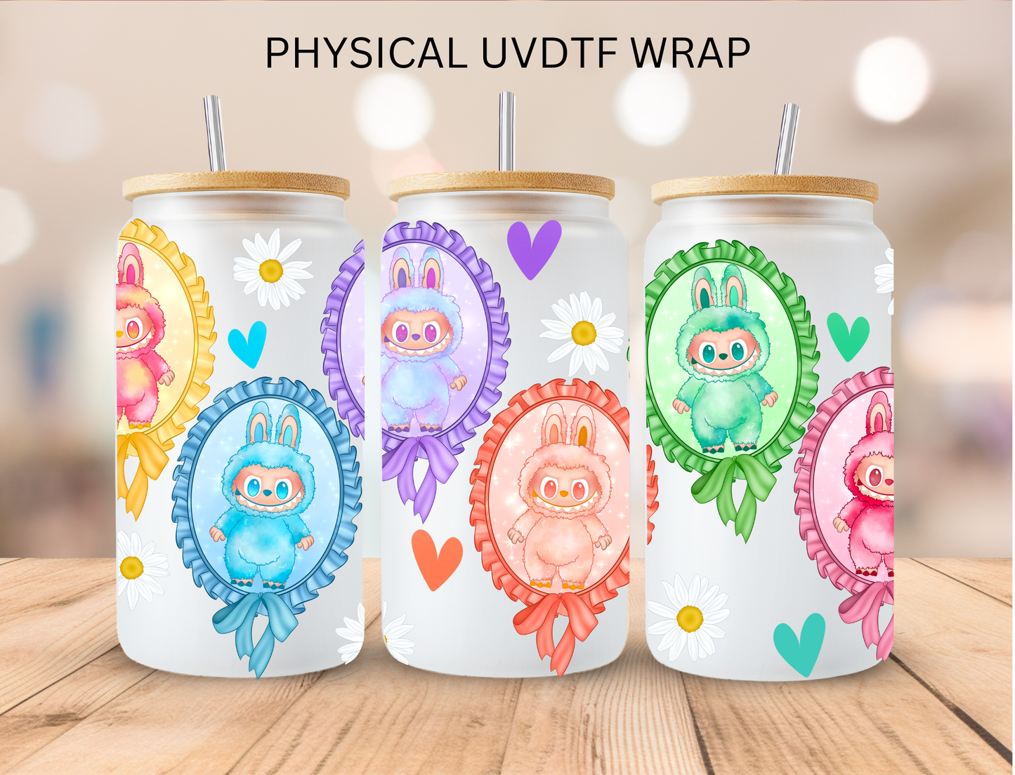 Pastel Labubu Frames - 16 oz / 20 oz Libby UV DTF Wrap