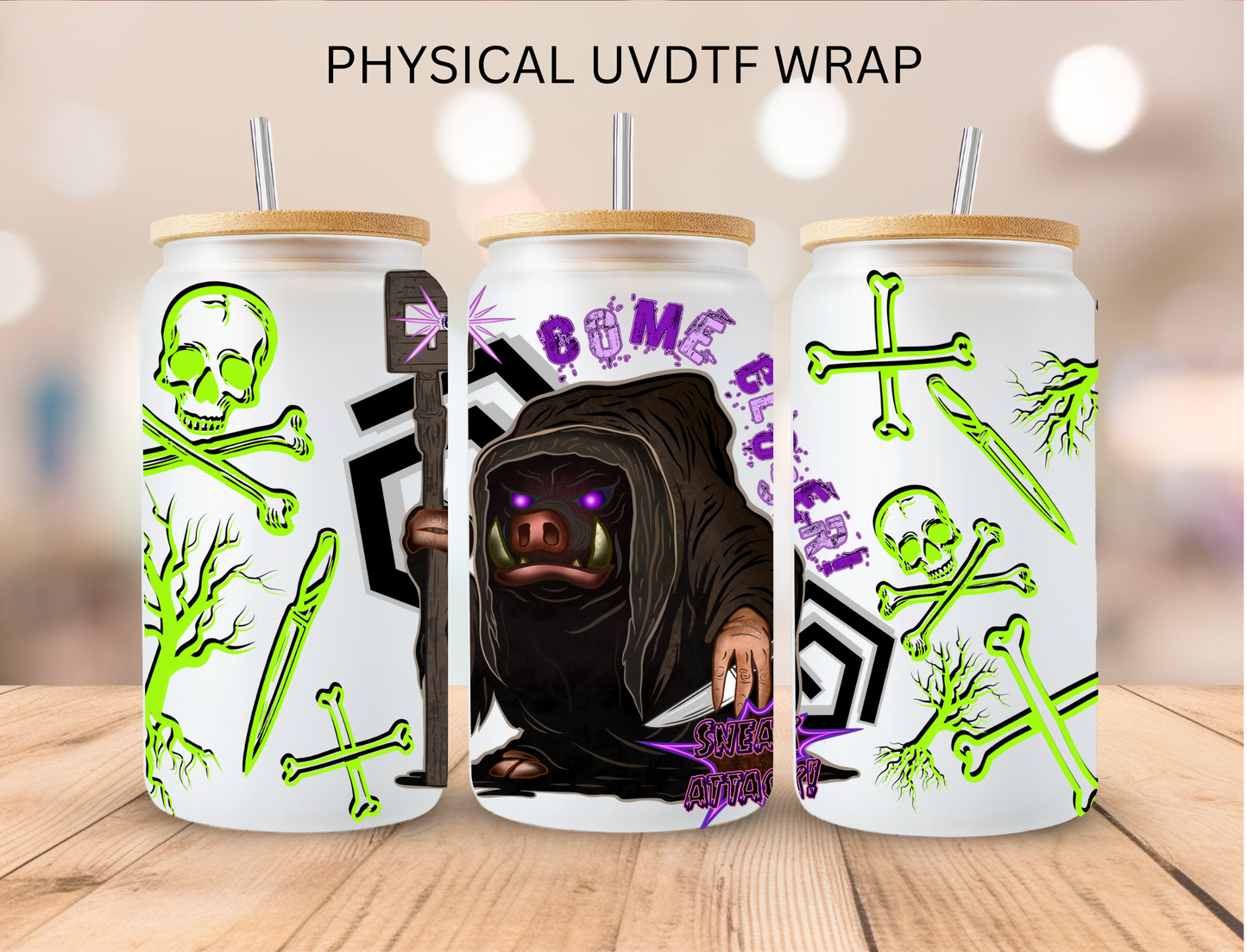 Mine Game Pig Villian - 16 oz / 20 oz Libby UV DTF Wrap