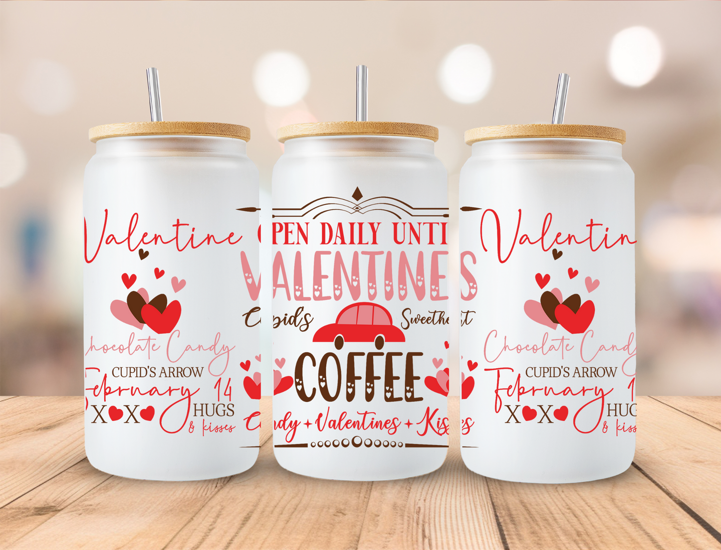 Valentines Cupids Arrow - 16 oz Libby UV DTF Wrap