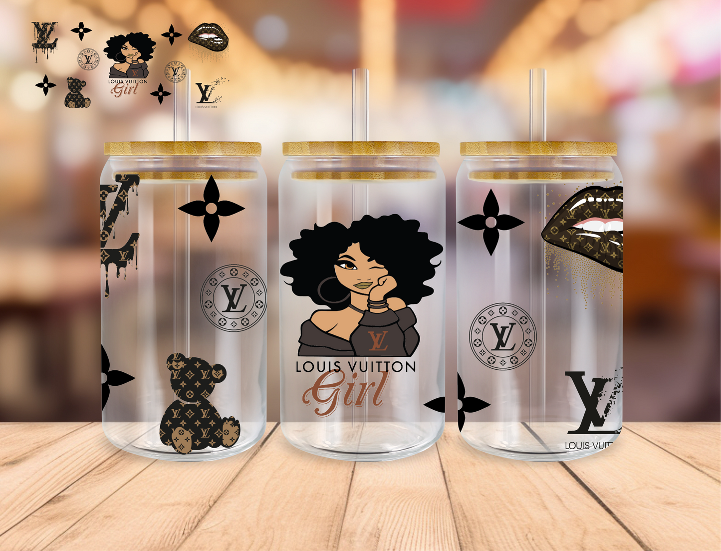 Bougie Girl - 16 oz / 20 oz Libby UV DTF Wrap