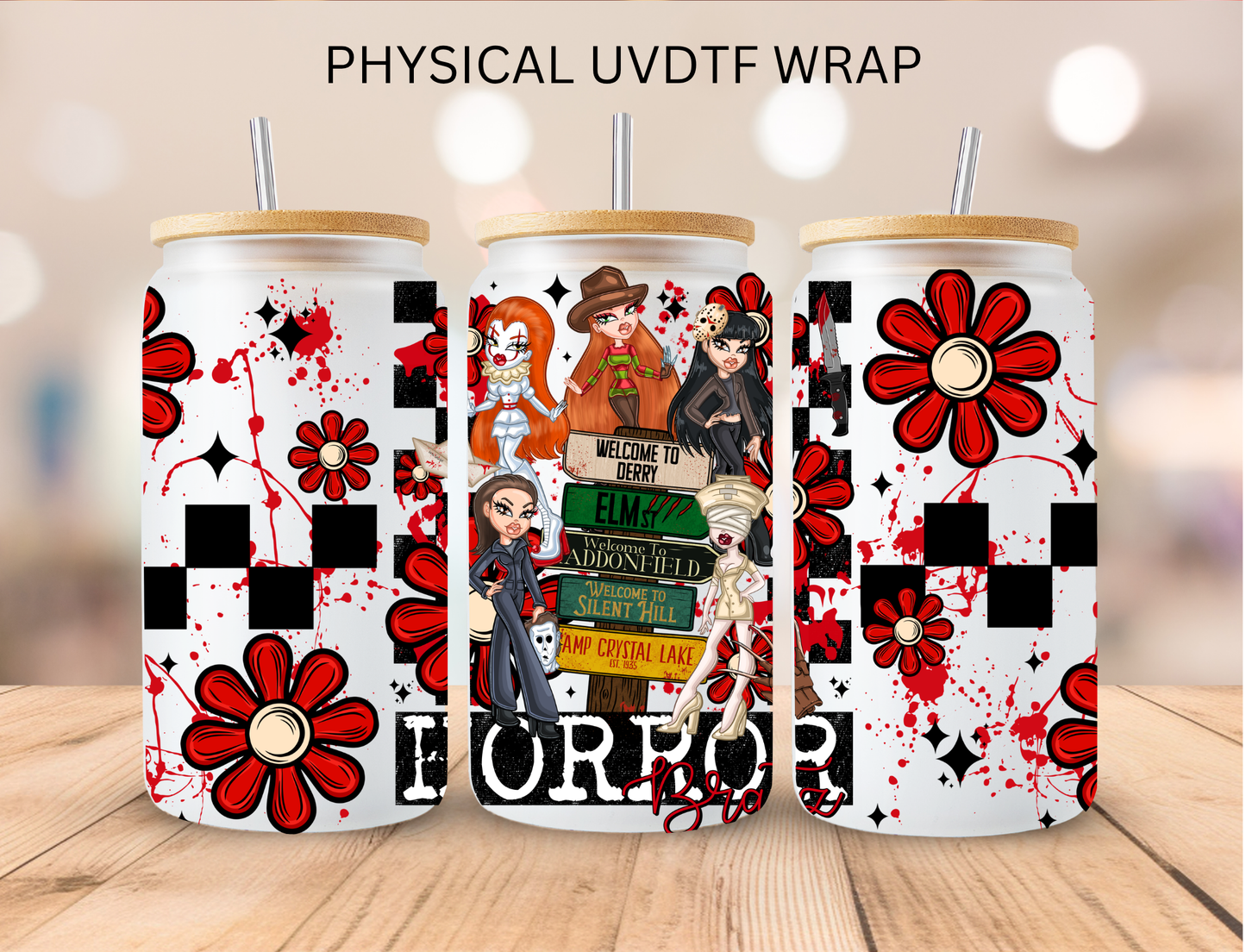 Brat Girl Horror Crew - 16 oz / 20 oz Libby UV DTF Wrap