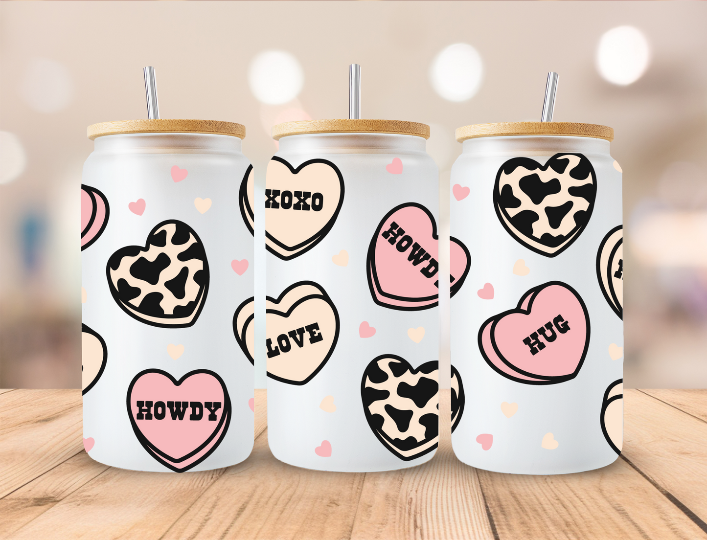 Valentines Howdy Candy - 16 oz / 20 oz Libby UV DTF Wrap