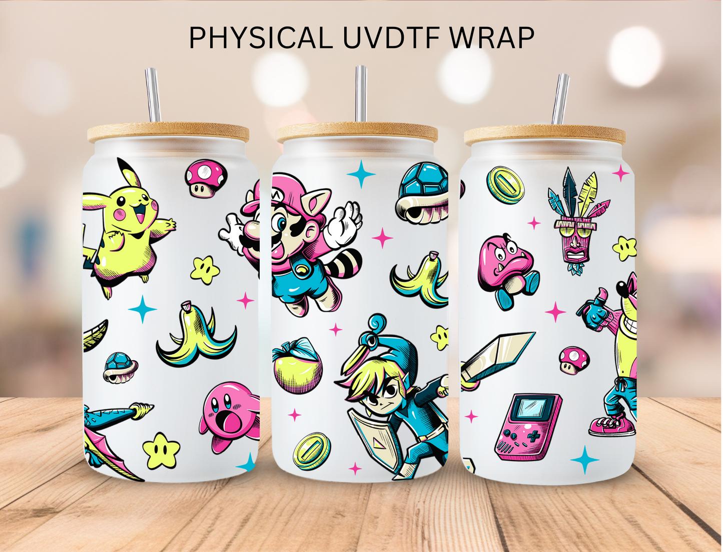 Animation Characters - 16 oz / 20 oz Libby UV DTF Wrap