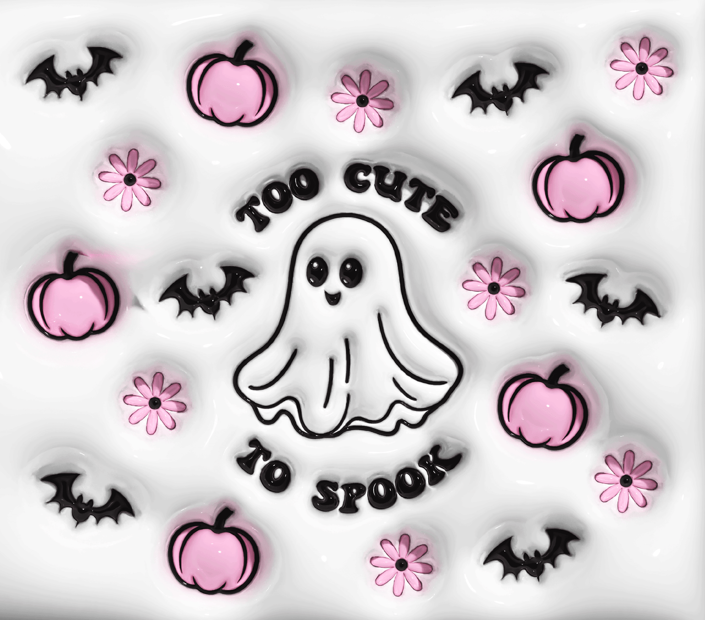 Puff Inflated Halloween Too Cute To Spook - 20 Oz Sublimation Transfer