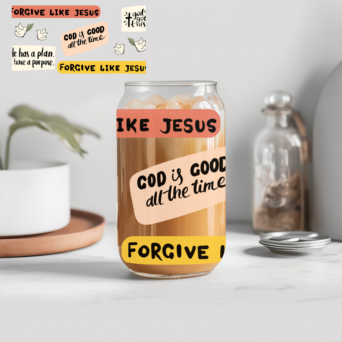 Christian Faith 7 - 16 oz Libby UV DTF Wrap