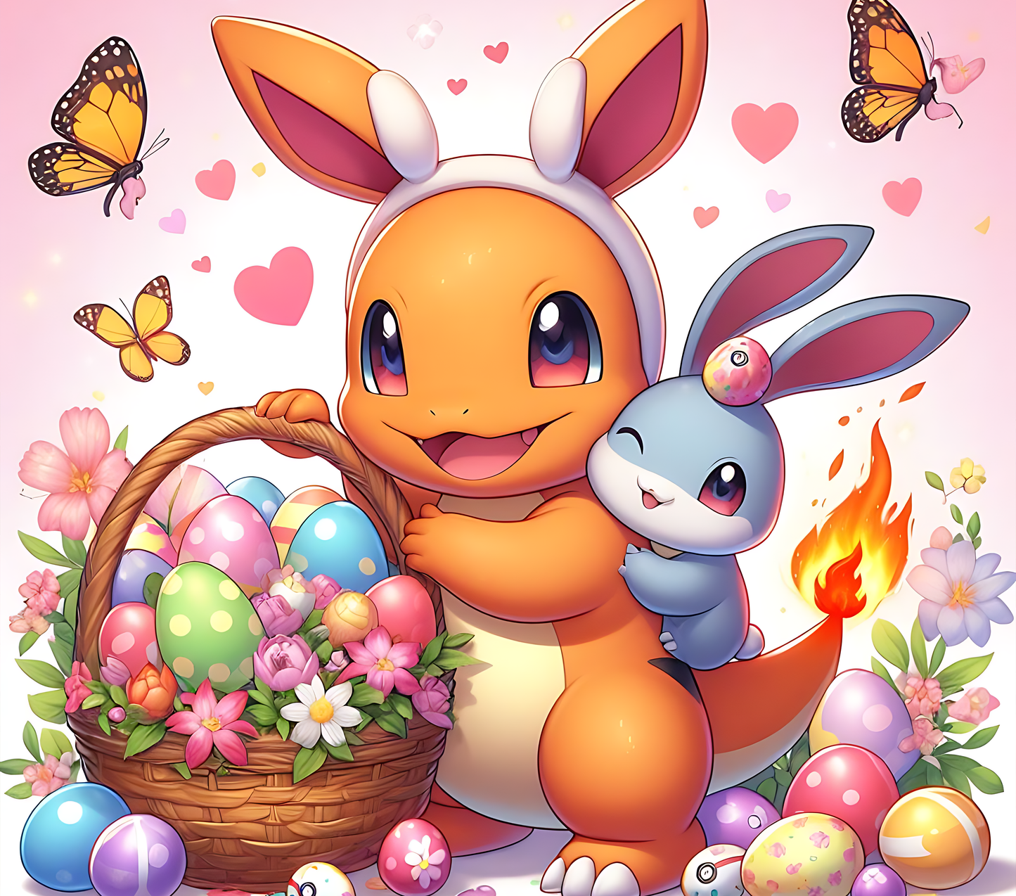 Easter Print Anime Character Bunny - 20 Oz Straight Sublimation Transfer