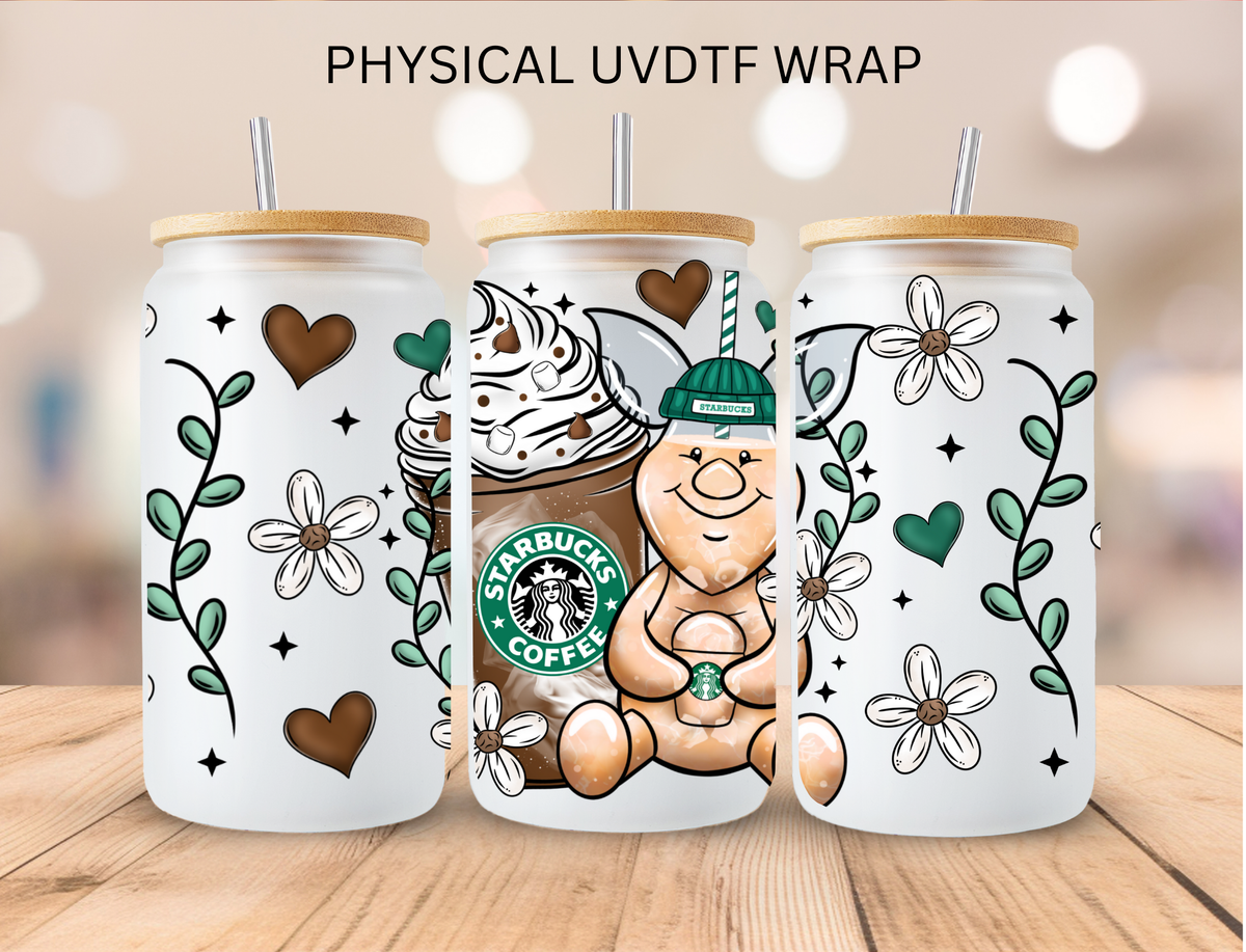 Iced Coffee Piglet - 16 oz / 20 oz Libby UV DTF